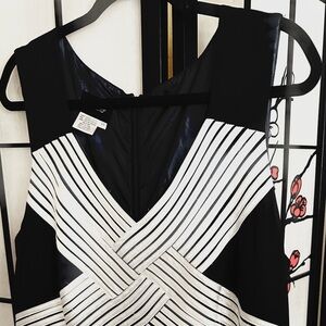 Ashro Black Maxi Dress with White Striped Wrap Detail